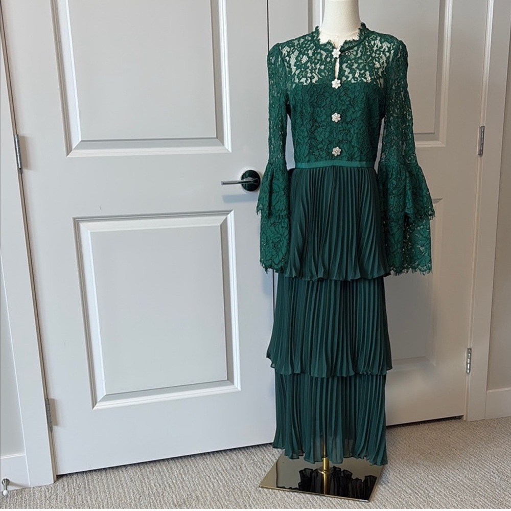 Self-Portrait Green Lace Dress